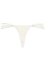 Multi-Strap Cheeky Bikini Bottoms  in Pearl