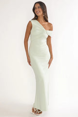 Tilda Asymmetric Neckline Maxi Dress Sage