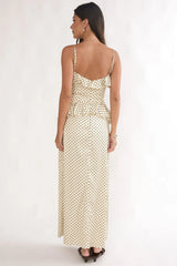 Tahlie Ruffle Trim Maxi Dress Polka Dot Butter