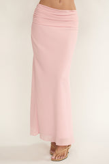 Serrita Gathered Waist Maxi Skirt Blush