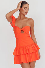 Angels Harp Babydoll Mini Dress Light Tangerine