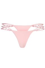 Multi-Strap Cheeky Bikini Bottoms  in Baby Pink