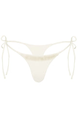 Side-Tie Thong Bikini Bottoms  in Pearl