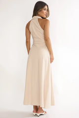 Teagun Collared Button Maxi Dress Stone