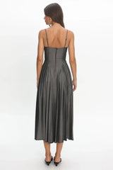 Take It All Cami Strap Midi Dress Charcoal