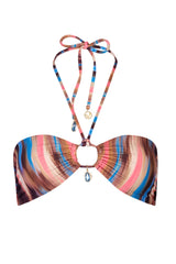 Bandeau Bikini Top in Abstract Stripe