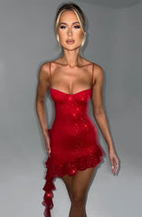 Dixie Mini Dress - Red Sparkle