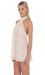 Auralisse Embellished Halter Mini Dress