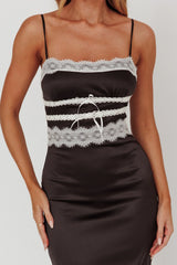 Kellan Lace Trim Maxi Dress Black