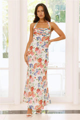 Whimsical Land Halter Maxi Dress Floral
