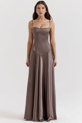 smoke lace up maxi dress